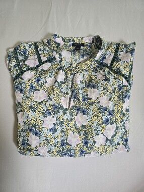 Ann Taylor Floral Blouse Size Large
